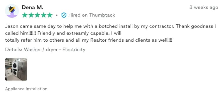 Thumbtack review by Dena M.
